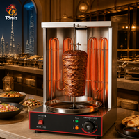 Grill à shawarma électrique commercial en acier inoxydable, machine à kebab vertical, gyros, rôtissoire 220V