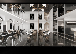 Hiện đại tiệm hớt tóc thiết kế nội thất tùy chỉnh người đàn ông của Salon đồ nội thất sang trọng cắt tóc workstand với gương sáng - Product Image 2