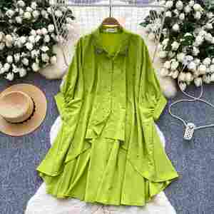 Blusas Casuales de Manga Larga para Mujer, Camisas con Mangas Murciélago y Diamantes, Tops Casuales para Mujer, Ropa al por Mayor - Product Image 1