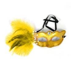 VCMP7WIC Demi-masque d'événement Wivalvenetian Yellow Cosplay Costume Masques de fête en coton et soie pour les festivals - Product Image 1