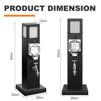 Prise de courant extérieure étanche IP66 en acier inoxydable 304 antirouille pour camping-car, 1 prise 110-250V, rallonge pour camping et port de plaisance