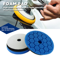 Tampon de polissage en mousse à grille bleue EVERTOOL 6 pouces, fixation auto-agrippante, pour polisseuse rotative automobile, éponge de polissage pour le detailing auto