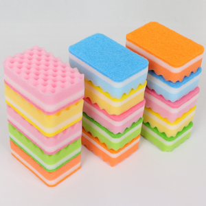 Éponge de nettoyage colorée à petites ondulations, tampon à récurer, bloc éponge pour la vaisselle et le nettoyage de cuisine, outils de nettoyage - Product Image 3
