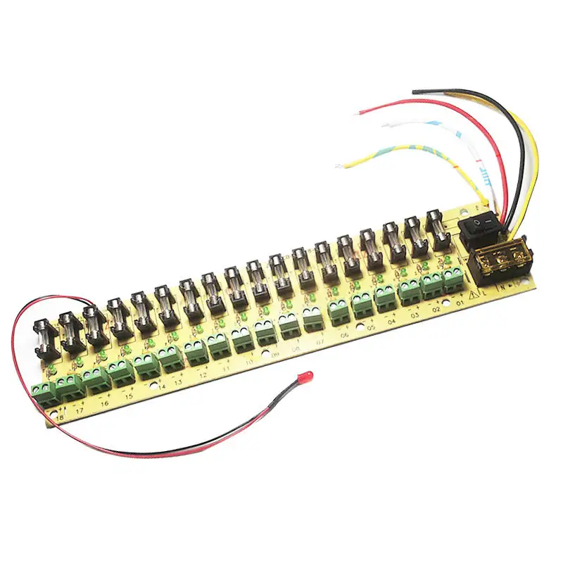 12V DC power distribution 18 ch PCB board terminal block for switching power supply electricity current wiring LED switch