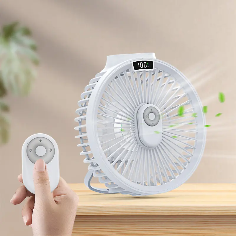 High Speed Electric Household Fan With Remote Control Mini Digital Screen Handheld Desktop USB Ceiling Fan With LED Light