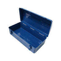 Boîte à outils portable en fer avec cadre renforcé à bords pliés pour le transport quotidien des outils d'électricien sur le terrain