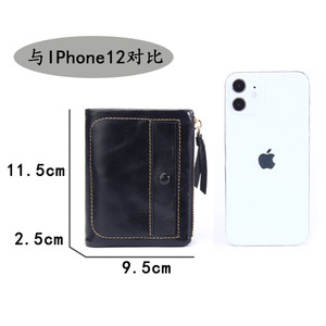 Carteras Cortas de Cuero Vacuno para Mujer, Monederos de Cuero Genuino - Product Image 4