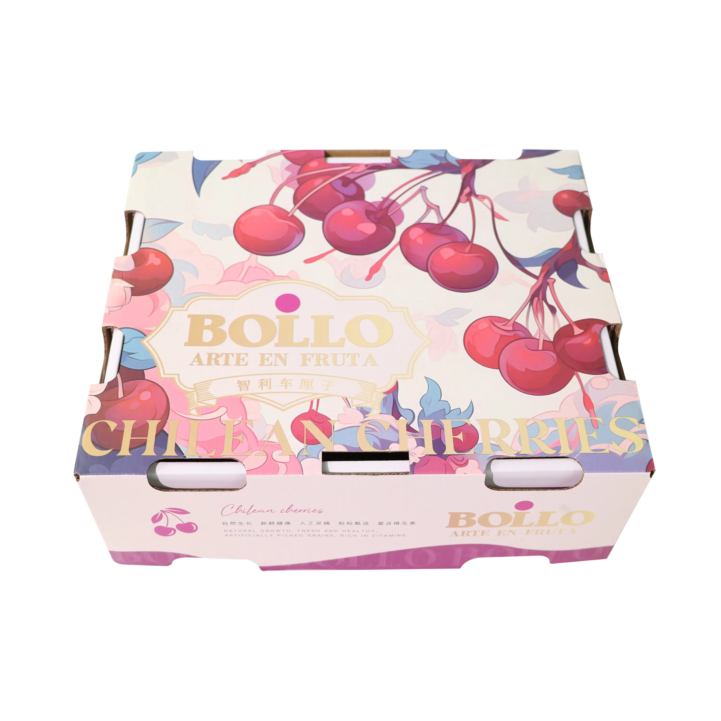 Custom Printing Logo Fresh Kiwi Strawberry Packaging Corrugated Paper Cherries Boxes For Fruits