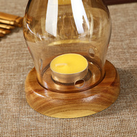 Brûleur d'encens coupe-vent Hurricane en verre résistant à la chaleur, fait main, écologique, support de bougie, décoration de Noël pour la maison, lanterne élégante