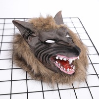 Máscara de Hombre Lobo Terrorífica en Oferta, Forma Facial Horripilante, Decoración de Pelaje Suave, Accesorio de Disfraz para Fiesta de Halloween