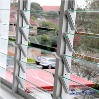 Fenêtre à persiennes en verre pour villa, fenêtre à persiennes étanche pour balcon moderne