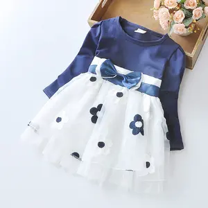 Robes à fleurs pour filles, vêtements pour enfants, motif Floral, avec nœud, vente en gros, nouvelle collection