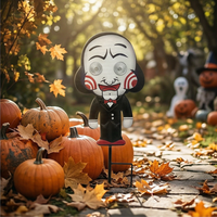 Décoration de jardin, lumières LED à piles, en fer, résistantes à l'eau, pour Halloween, extérieur, angle de faisceau de 360°