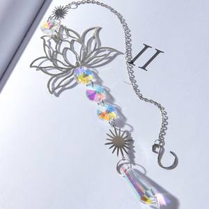 2026 nouvelle vente chaude pierre naturelle attrape-soleil cristal vent carillon améthyste Lotus pendentif <span class=keywords><strong>fenêtre</strong></span> jardin fête décoration carillons éoliens - Product Image 6
