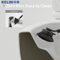 Nouveau design style européen zéro jante tornade chasse d'eau oeuf forme blanche céramique mur suspendu toilette siège fermé en douceur Wc