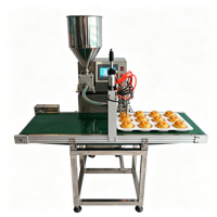 Machine de remplissage semi-automatique à convoyeur pour pâtisseries fourrées à la crème, croissants, galettes au jaune d'œuf, beignets et pains