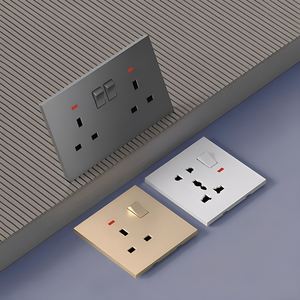 Ánh Sáng Chuyển Đổi Bán Buôn Bán Giá Rẻ 86 Loại Nhựa PC Vàng Siêu Mỏng 13A Điện Đẩy Nút Tường Chuyển Đổi Và Ổ Cắm Cho Phòng - Product Image 4