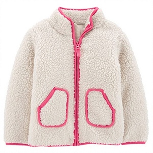 Fleece <b>Jacket</b> Solid Color Zipper Closure Stand Collar Pockets Thick Winter Casual Unisex Regular Length - Product Image 4