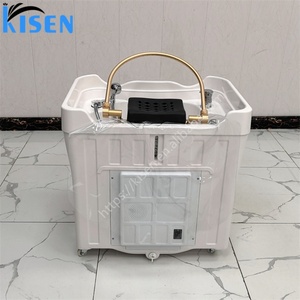 Kisen EU US UK AU <b>Plug</b> 220/110V Voltage Shampoo Basin Head Spa Massage Removable Bowl Pipeless Salon <b>Sink</b> - Product Image 3