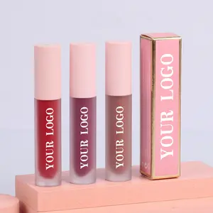OEM Vegan Water proof Private Label Langlebiger Nude Pink Brown Flüssiger Lip gloss Lippenstift Custom
