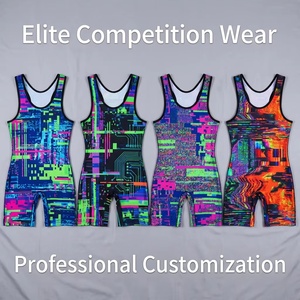 Custom Professional Men's Wrestling <b>Singlets</b> Sublimation Printed Low MOQ <b>Women</b> Wrestling Uniform for Weightlifting & Competition - Product Image 2