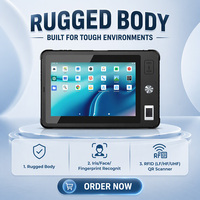 Tablet Iris Pengenal Wajah Genggam dengan Sidik Jari 8 Inci MTK 128GB Penyimpanan Gorilla Glass Tablet Pengaman untuk Pemungutan Suara, Perbankan, dan Keuangan