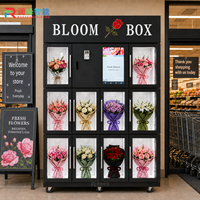 Distributeur automatique de fleurs avec écran tactile, options de paiement multiples, gestion basée sur le cloud