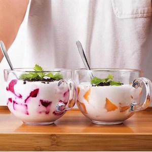 Taza de Vidrio Grande de 450 ml (15 oz), <span class=keywords><strong>Tazas</strong></span> de Café de Vidrio de Pared Simple con Asa y Cuchara, <span class=keywords><strong>Tazas</strong></span> de Vidrio Transparente para Café, Té con Leche - Product Image 3