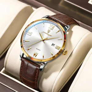 POEDAGAR 826 Luxury Business Wristwatch Luminous <b>Waterproof</b> Date Leather <b>Men's</b> <b>Watch</b> Fashion Quartz <b>Watches</b> For <b>Men</b> Reloj Hombre - Product Image 1