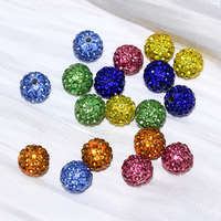 Perles en céramique colorées en vrac de 10/12 mm, perles en cristal de pavé coloré, perles en cristal de céramique pour la fabrication de bijoux