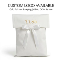 Pochette de rangement pour vêtements en coton sergé blanc de luxe, personnalisée avec logo imprimé, pour voyage, cadeau, ou sac anti-poussière en forme d'enveloppe