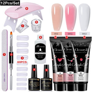 Kit <span class=keywords><strong>de</strong></span> Gel d'Extension d'<span class=keywords><strong>Ongles</strong></span> 12 Pièces Lampe UV LED 6W Pinceau 15ml Vernis Gel <span class=keywords><strong>de</strong></span> Base et <span class=keywords><strong>de</strong></span> Finition pour Manucure Rapide Nail Art - Product Image 6