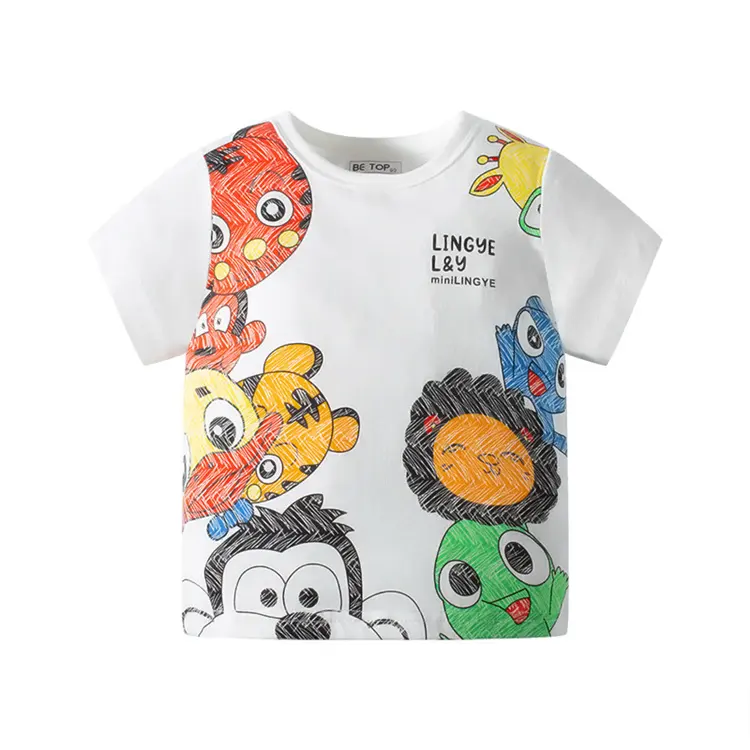 2-8T infant outfit bambini top abiti estate cotone manica corta stampa graffiti ragazzi nuovo design t shirt