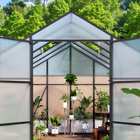 Kit de serre de jardin en aluminium de qualité supérieure pour l'extérieur, style moderne, cadre en métal, plantation de légumes, fleurs, nature, personnalisable