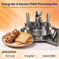 Machine de cuisson industrielle à gaz pour barres énergétiques Kacang Bepang, mélangeur de cuisson électrique planétaire pour sésame Chikki avec agitateur