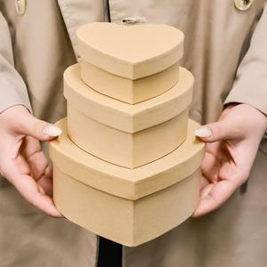 Boîte <span class=keywords><strong>en</strong></span> <span class=keywords><strong>papier</strong></span> kraft <span class=keywords><strong>en</strong></span> forme de coeur pour la fabrication d'accessoires de stockage cosmétiques bijoux cadeaux avec peinture - Product Image 4