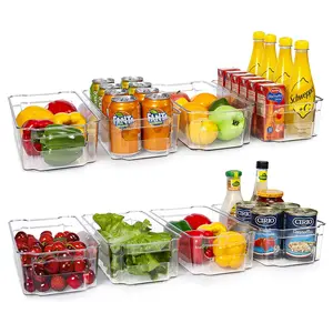 Stackable Storage Container Clear Freezer Fridge Organizer Bins Plastic Storage Bins