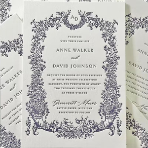 Carte de magasin de fleurs carte d'estampage d'or personnalisation de texture de poinçonnage - Product Image 1