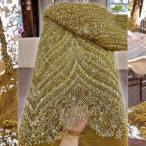 Gold-Embroidered Lace - George Lace Fabric 2025