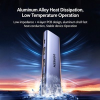 UGREEN Hub USB 3.2 4 ports 10 Gbps 0,15 m en alliage d'aluminium avec port d'alimentation Type C pour ordinateur portable PC