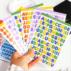 Galaxy Palette Series Numbers <span class=keywords><strong>Alphabet</strong></span> Die Cut Letter Hand Account Stickers for Scrapbooking Notebook Decorative Sticker - Product Image 3