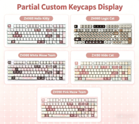 Clavier mécanique sans fil Zornher ZH980 Hello Kitty rose mignon pour filles, clavier de jeu silencieux, esthétique de bureau