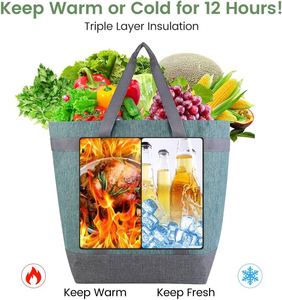 Bolsas Térmicas Aisladas para Comestibles, Bolsas Reutilizables Grandes con Cierre Hermético, Bolsas de Compras Térmicas para Entrega de Alimentos - Product Image 6
