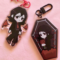 Porte-clés en acrylique personnalisé avec impression holographique de charme anime en forme de cœur