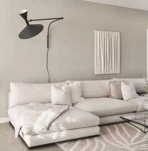 Sofá Esquinero de Tela en Color Blanco Crema, Diseño Nórdico Minimalista para Salas de Estar Pequeñas y Grandes - Product Image 3