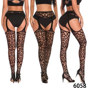 Collants résille sexy en nylon à motif jacquard ajouré, à entrejambe <span class=keywords><strong>ouvert</strong></span>, maille fine, haute élasticité, en stock transfrontalier - Product Image 4