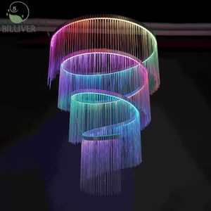 Accessoires de mariage décoration hall <span class=keywords><strong>frange</strong></span> suspension lampe scène ligne <span class=keywords><strong>rideau</strong></span> lampe colorée événement fête lustre de plafond décoratif - Product Image 1