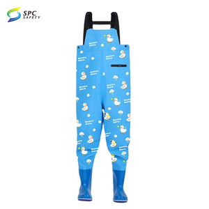 Canotage Mer Plage Flaque Sauter Calanques Eau Jouer Jeune Enfant PVC Imperméable Enfants Demi Corps Poitrine Waders avec Poche Frontale - Product Image 3