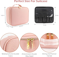 Trousse de maquillage de voyage avec grand miroir éclairé sac à cosmétiques professionnel organisateur de cosmétiques imperméable