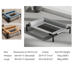 Groothandel Zomer Huisdierenbed Buiten Wasbaar Ademend Mesh Oxford Stof Verhoogd Kampeerbed Voor Kattenhond Effen Patroon Doos - Product Image 6